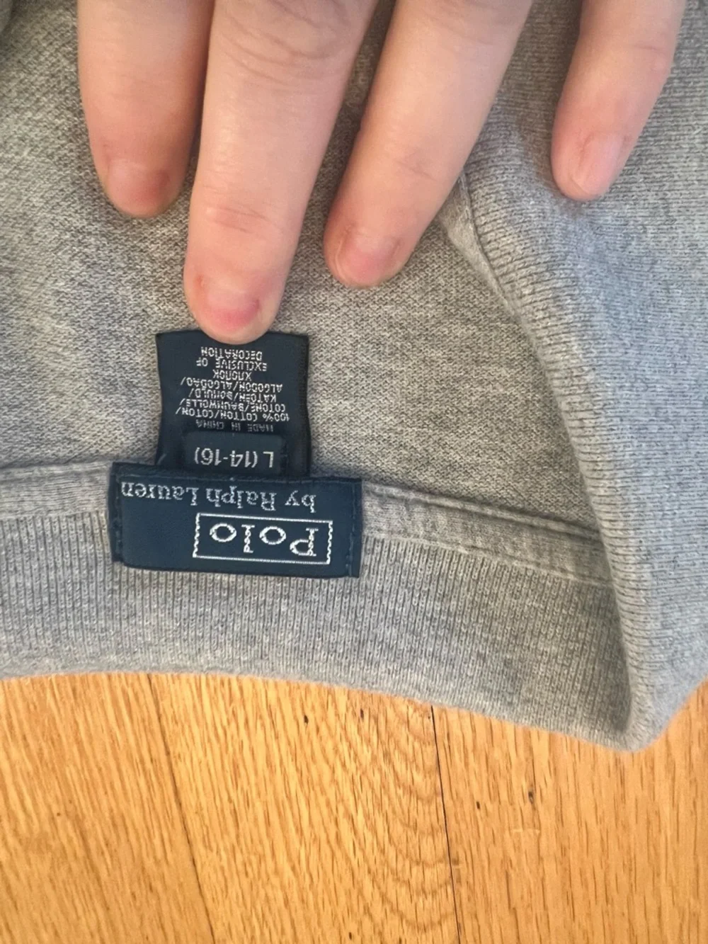 Ralph Lauren Polo Gray Heather polo shirt with Navy Label